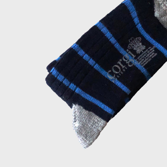 Corgi - Cashmere Blend Blue Stripes Socks