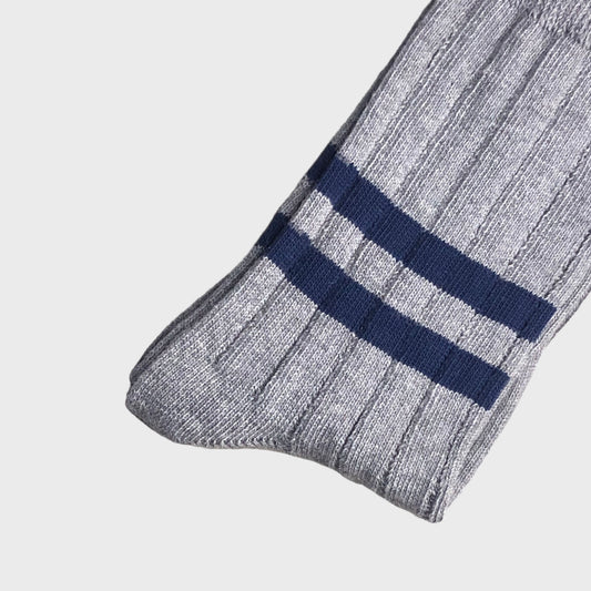 Heritage 9.1 - Grey Double Blue Stripe Socks