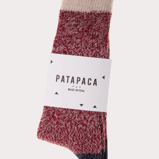Patapaca - Alpaca Socks -Melange Rojo