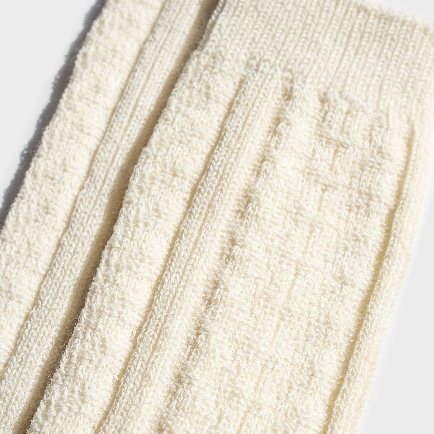 Paper - Superwash Wool Cable Socks - White