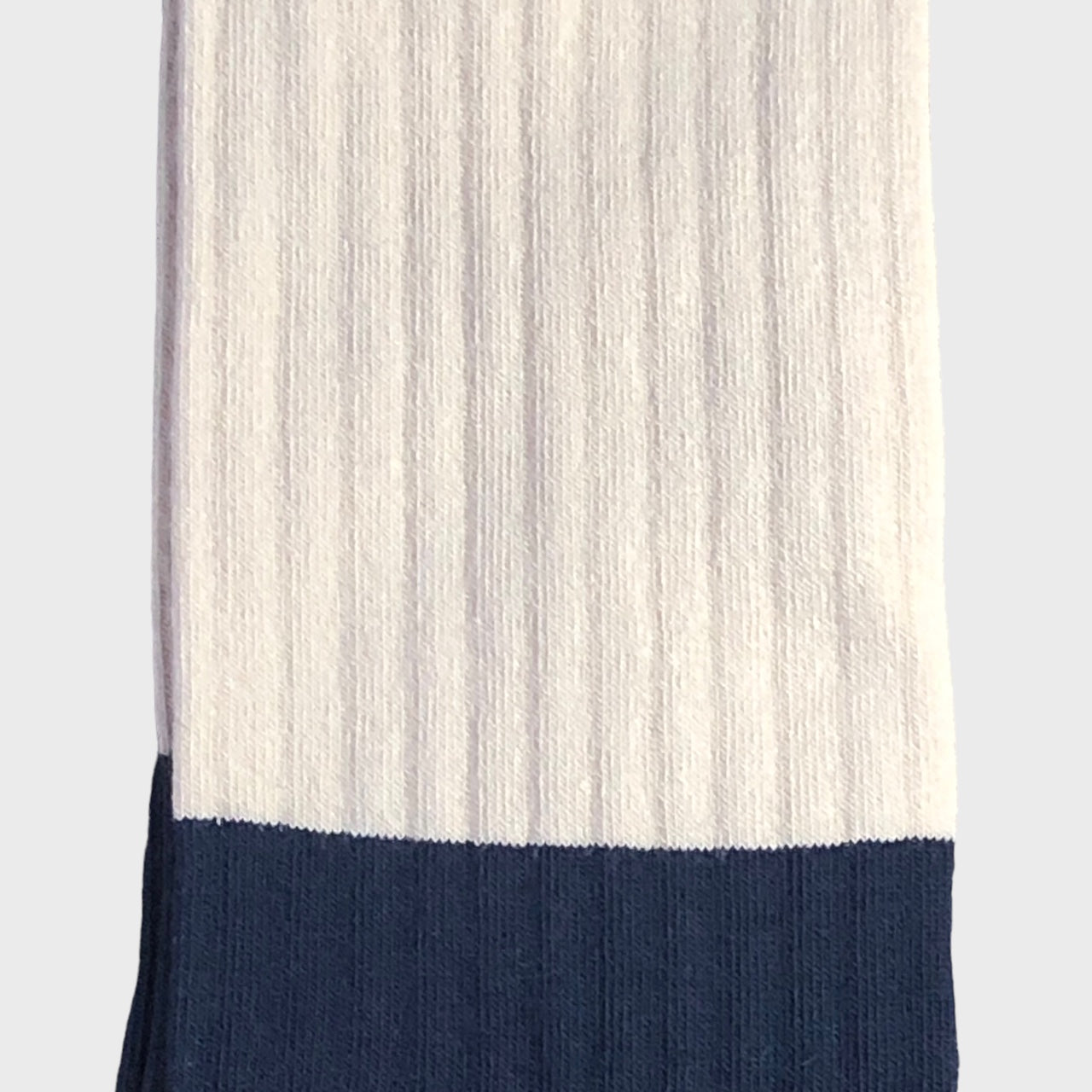 Escuyer - Colour Block Estate Ecru Navy Socks