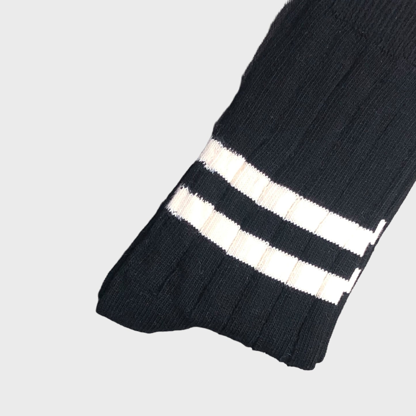 Heritage 9.1 - Black Double White Stripe Socks