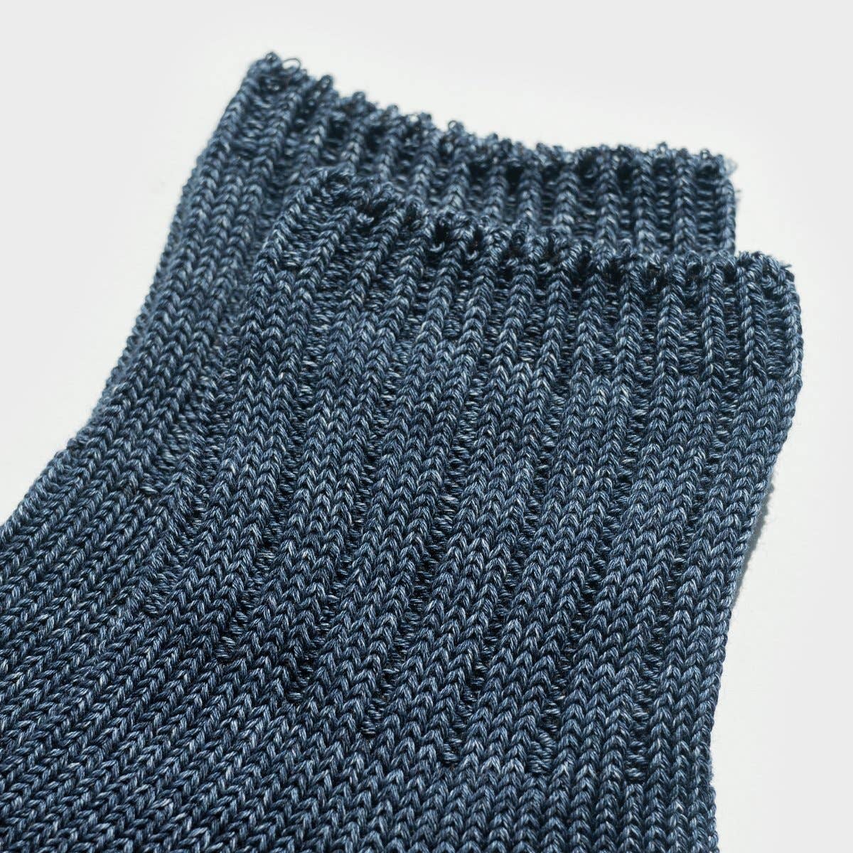 Paper - Cotton Color Block Short Socks - Navy x Orange