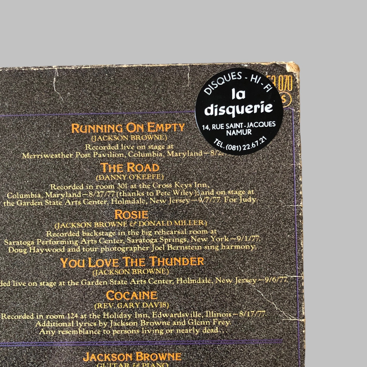 LP Vinyl - Jackson Browne - Running on Empty