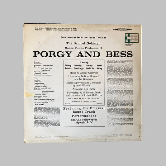 LP Vinyl - The Samuel Goldwyn - Porgy and Bess.