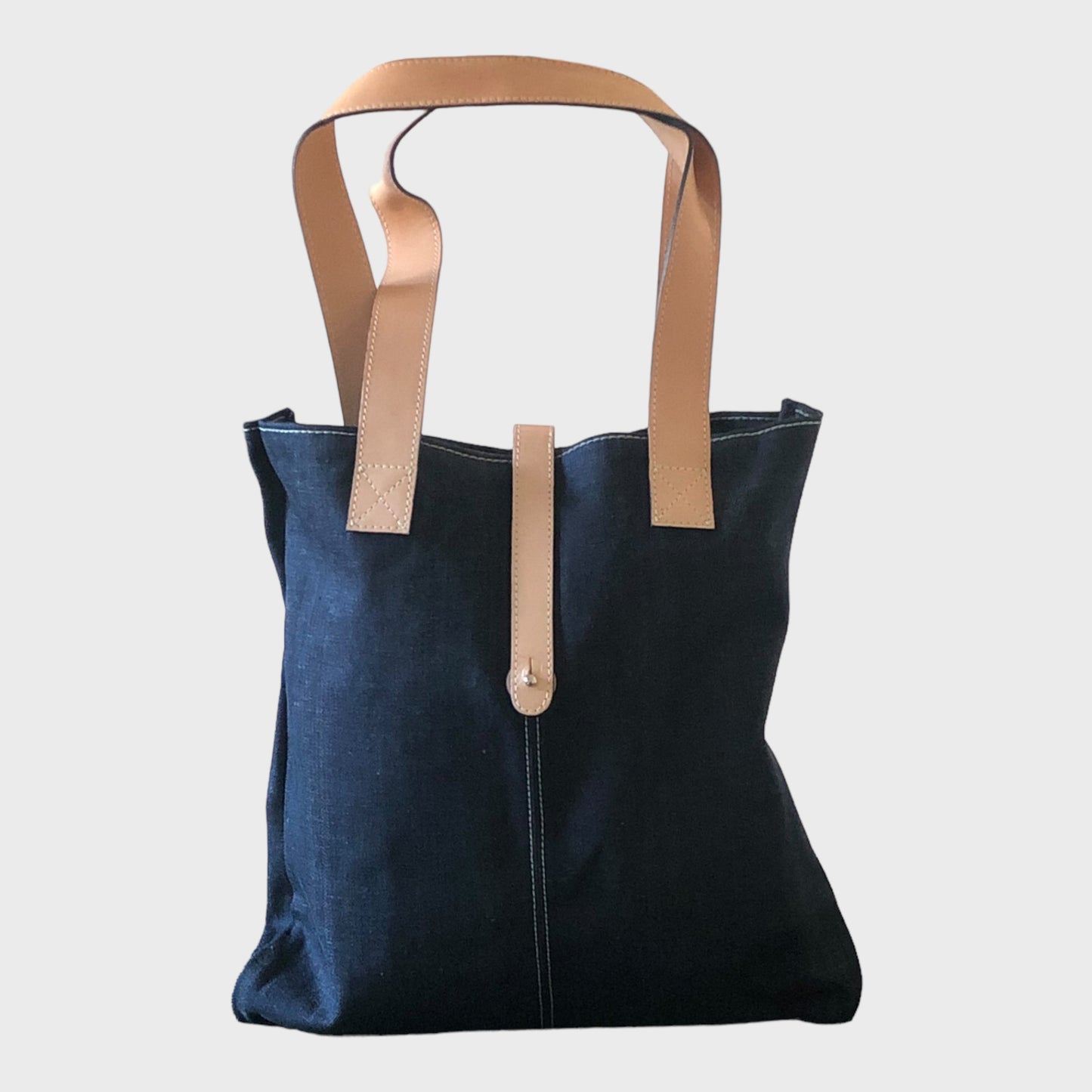 Denim Addikt - Blue Selvage Raw Denim Tote Bag - Button