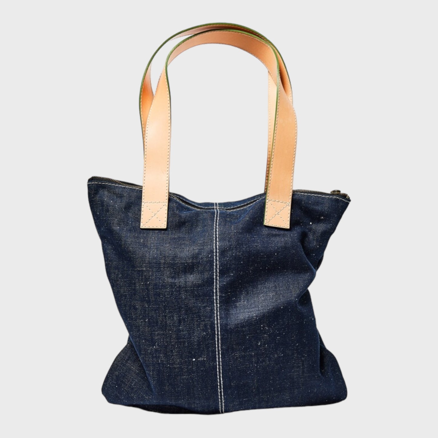 Denim Addikt - Green Selvage Raw Denim Tote Bag - Zip