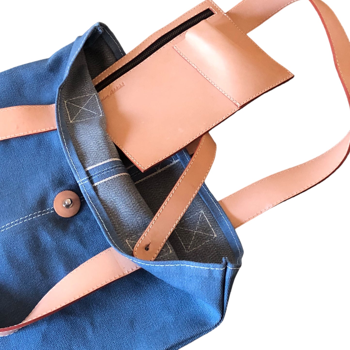 Denim Addikt - Indigo Raw Selvage Denim Tote Bag - Button