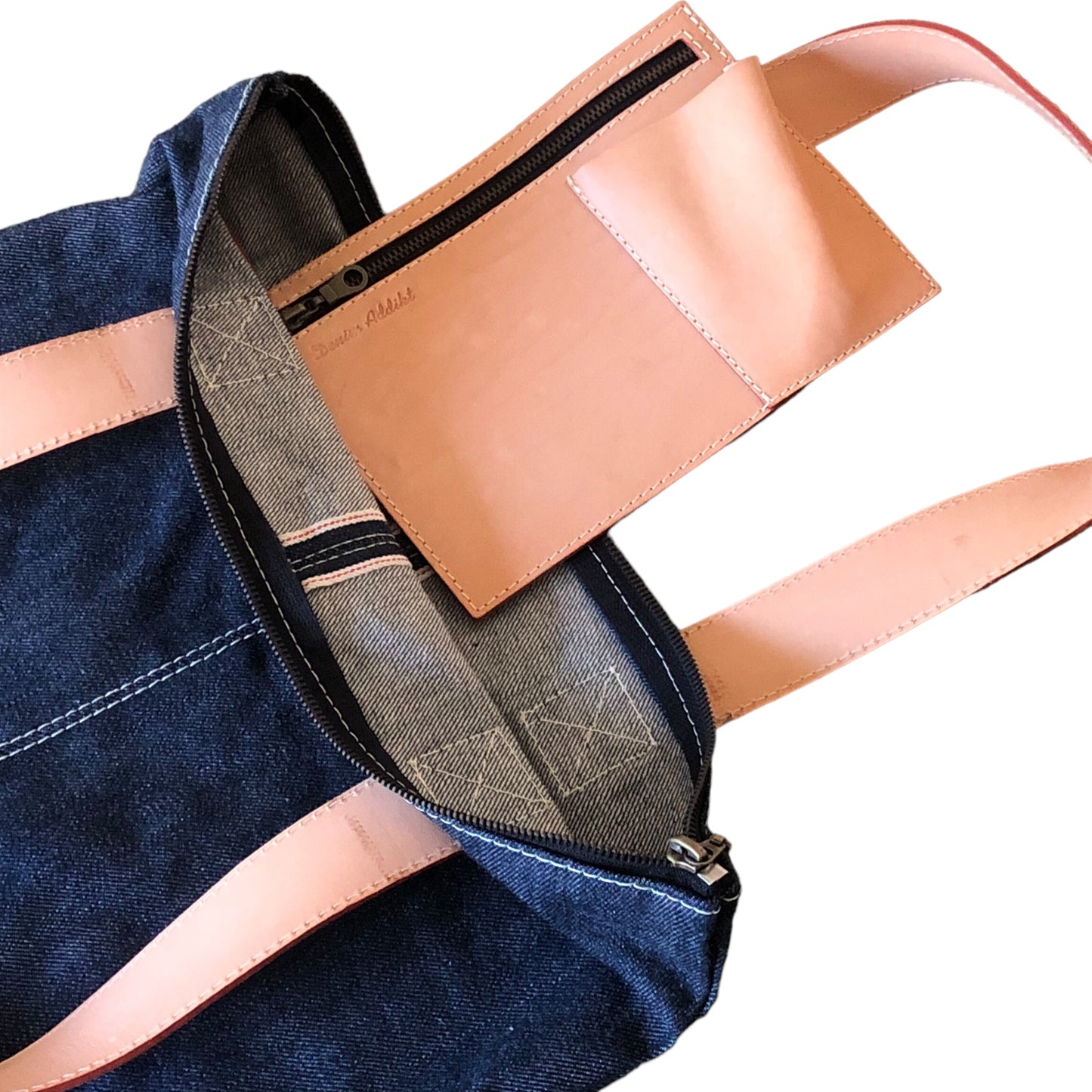 Denim Addikt - Red Selvage Raw Denim Tote Bag - Zip