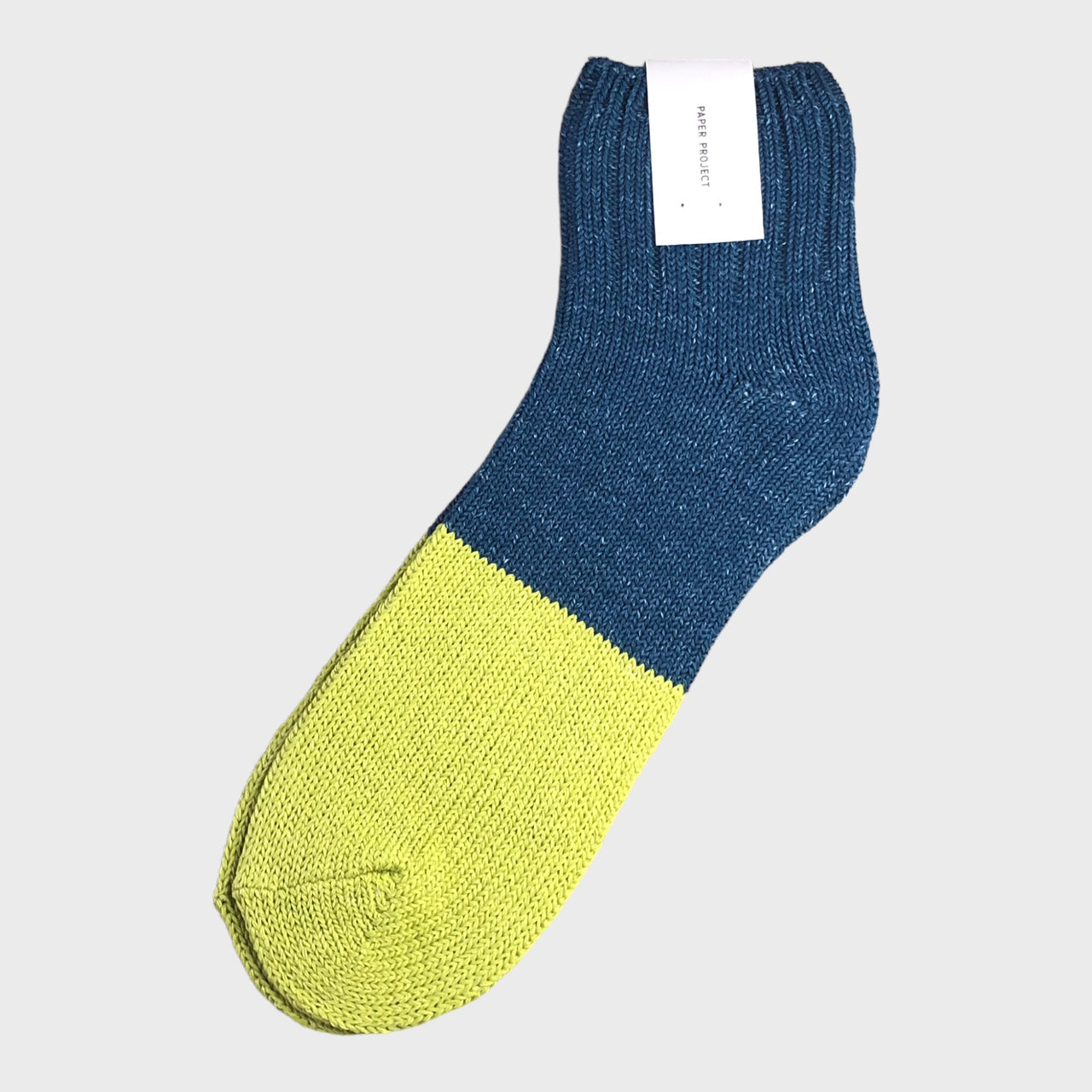 Paper Project - Indigo Color Block Short Green Socks