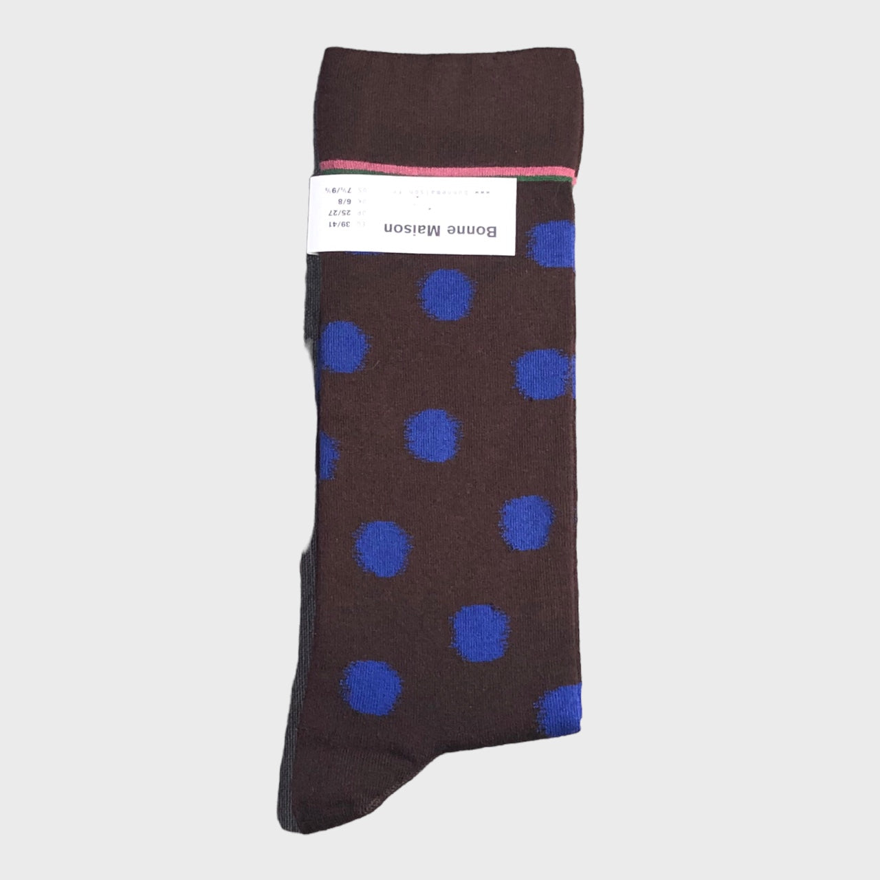 Bonne Maison - Chaussettes à pois marron foncé