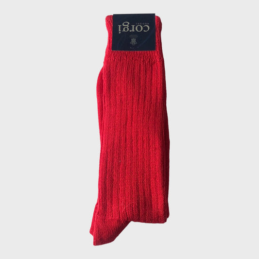 Corgi - Cotton Red Socks