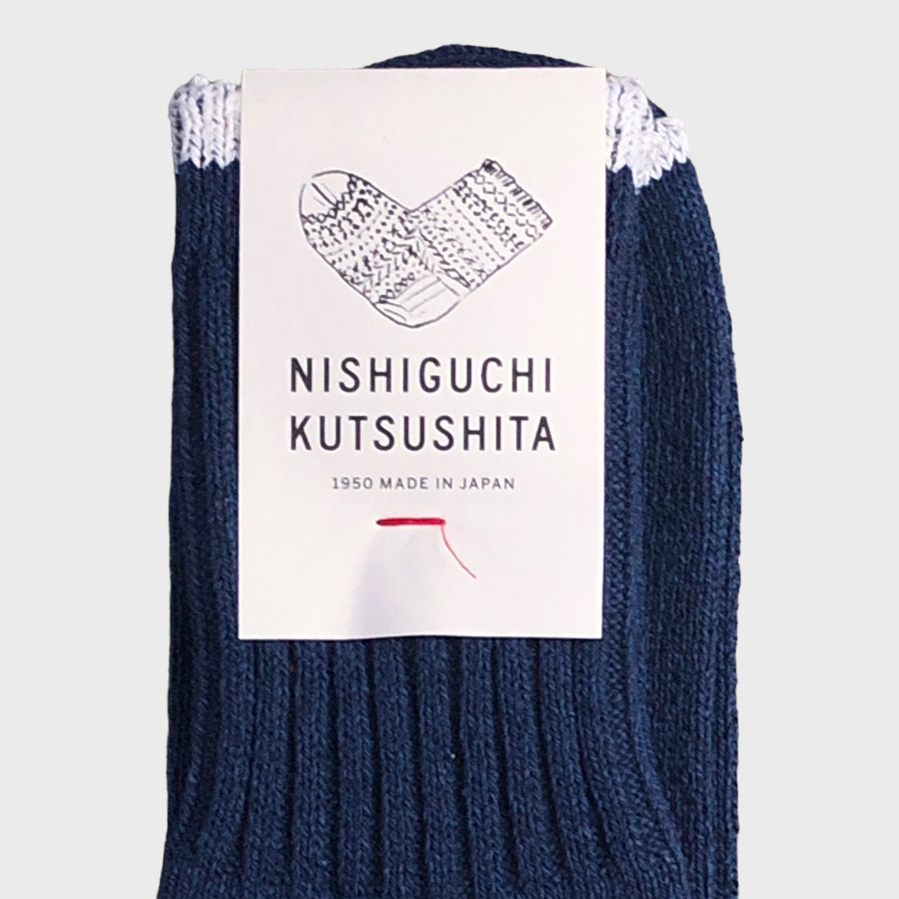Nishiguchi Kutsushita - Boston Silk Cotton Deep Blue Socks