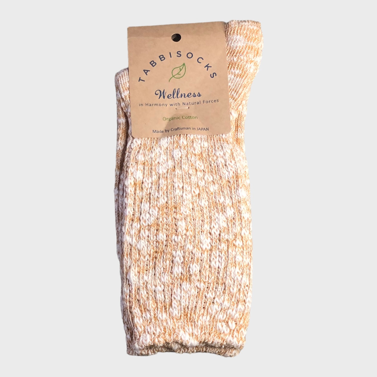 Tabbi Socks - Organic Cotton Slub Crew Mustard Socks