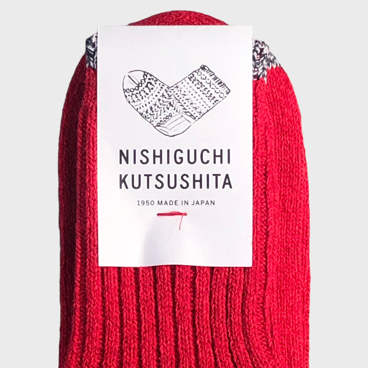 Nishiguchi Kutsushita - Boston Silk Cotton Red Socks