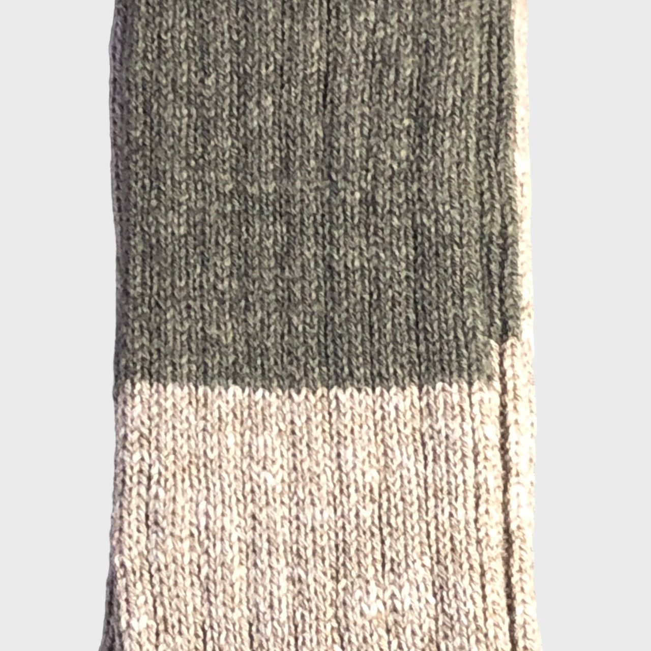 Nishiguchi Kutsushita - Boston Wool Cotton Khaki Combi Slab Socks
