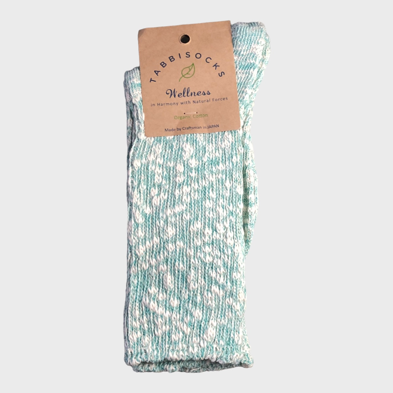 Tabbi Socks - Organic Cotton Slub Crew Turquoise Socks
