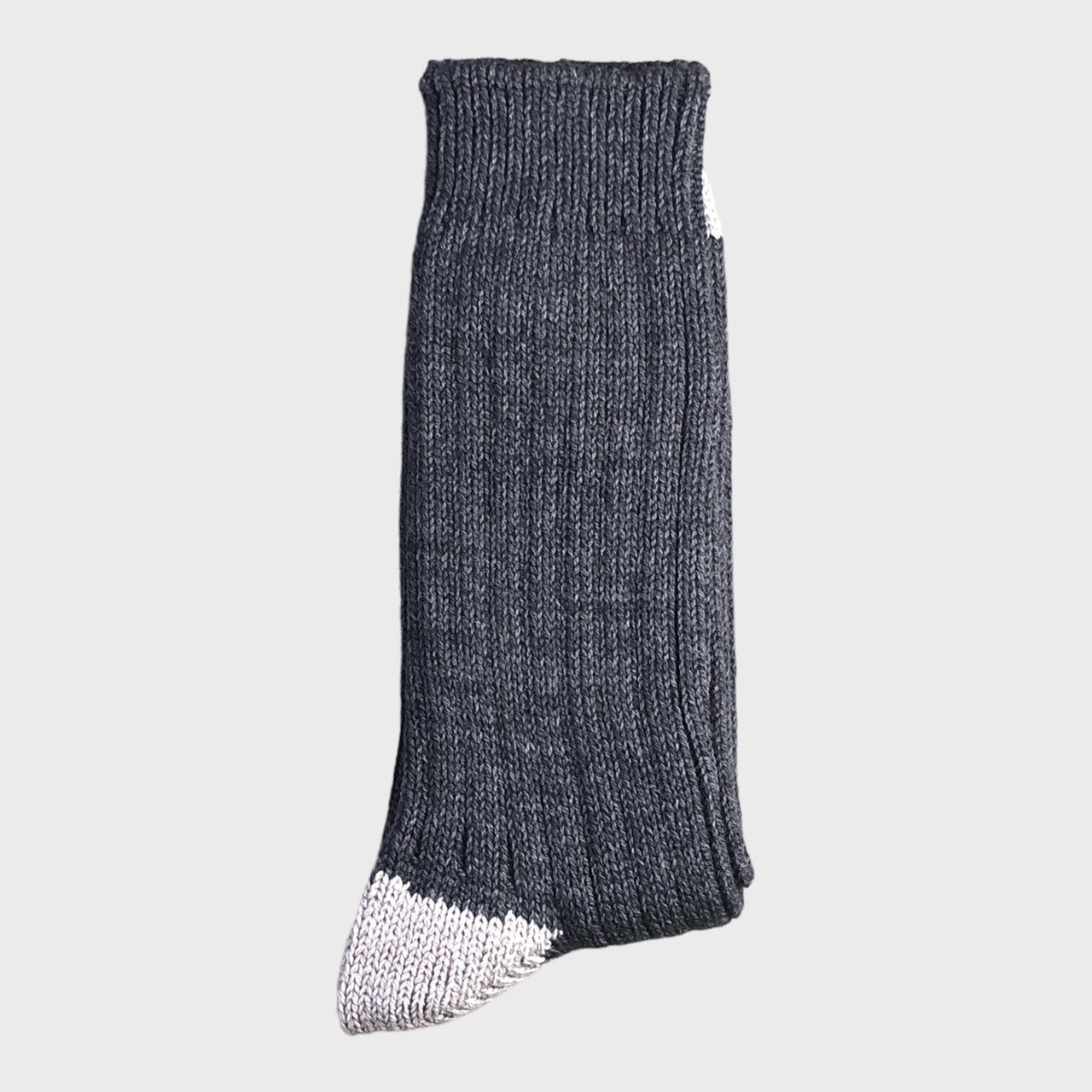 Nishiguchi Kutsushita - Boston Recycled Cotton Ribbed Charcoal Socks