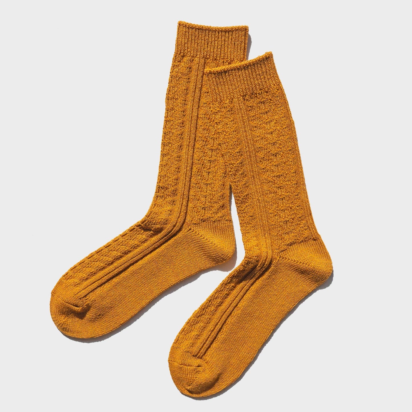 Paper - Superwash Wool Cable Socks - Ochre