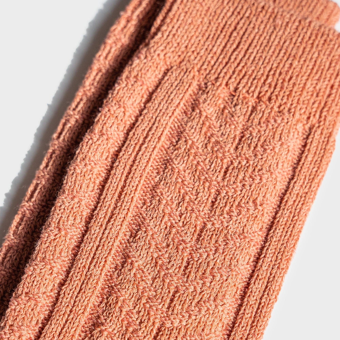 Paper - Superwash Wool Cable Socks - Coral