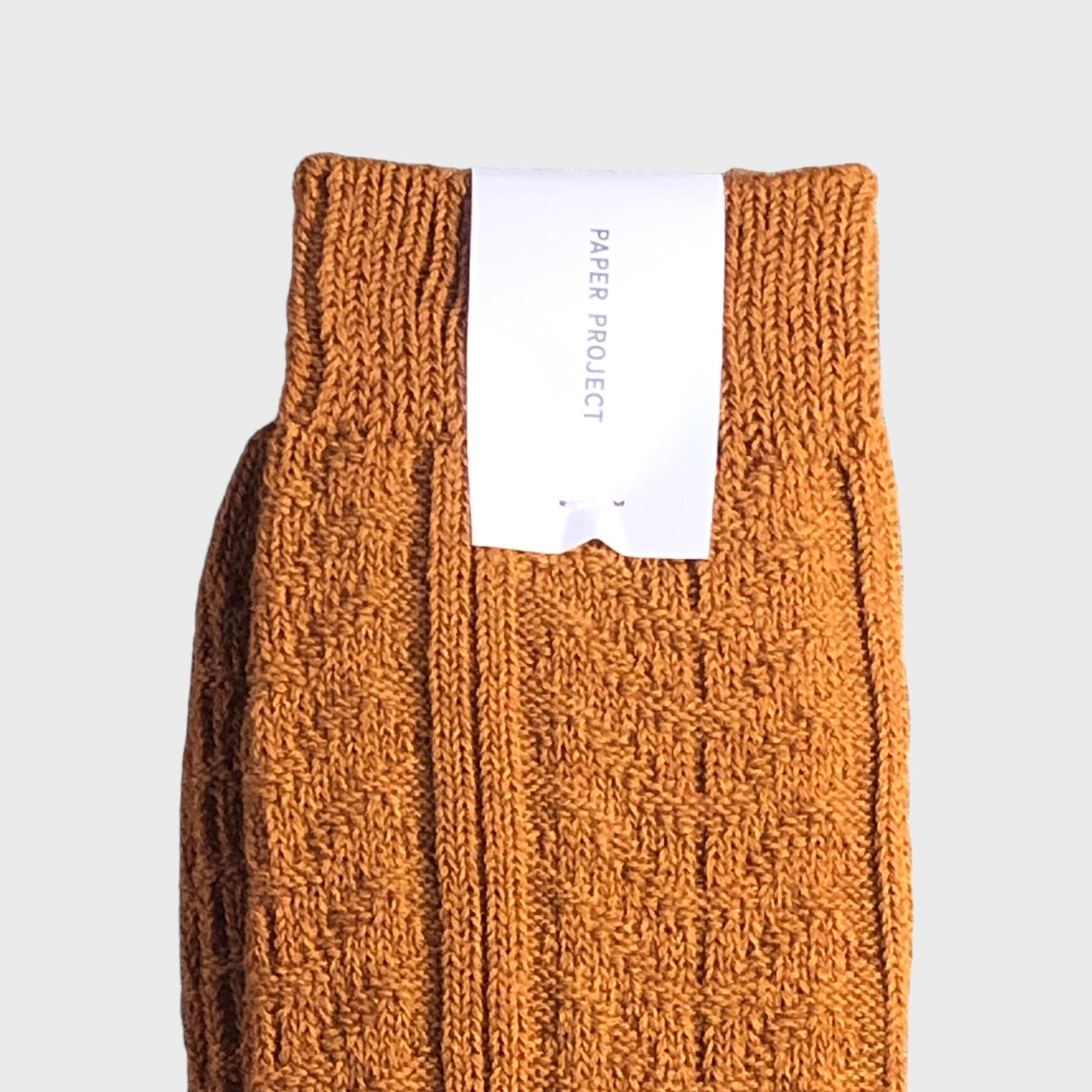 Paper Project - Chaussettes Ocre torsadées en laine Superwash