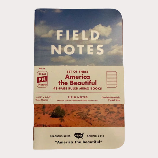 Field Notes notebook set with 'America the Beautiful' design on a white background