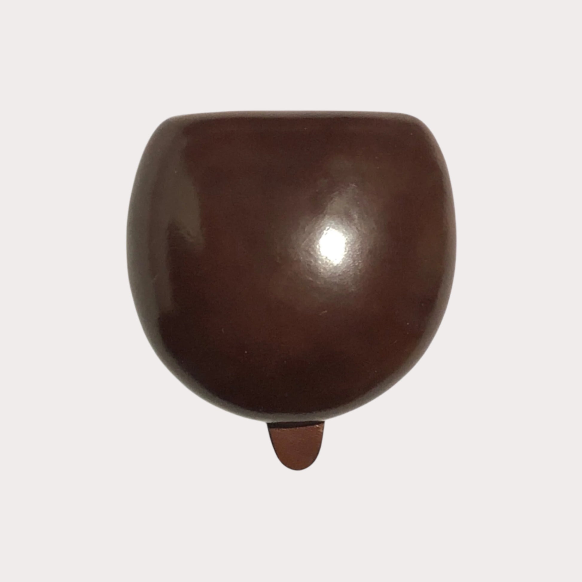 Brown Il Bussetto Coin Pouch with a small stem on a white background