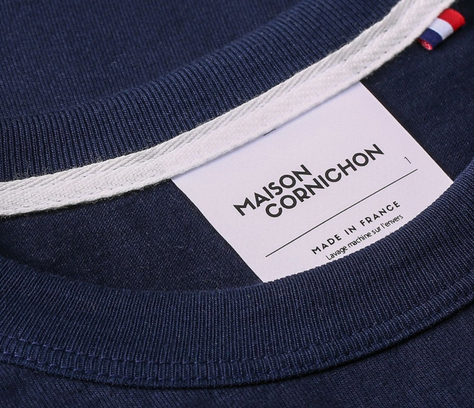 Maison Cornichon Navy T-Shirt Detail