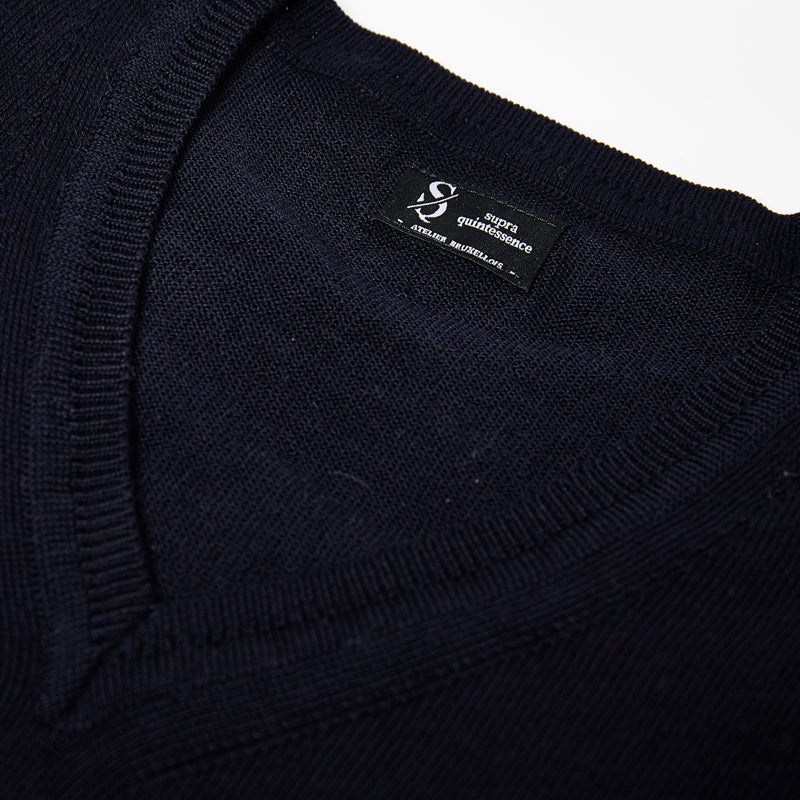 Supra-Quintessence - Super Fine Merino Sweater - Navy