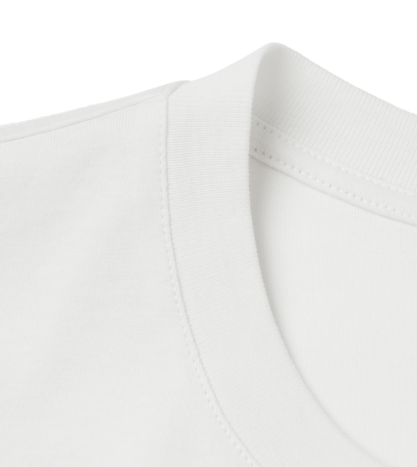 Close-up of a Supra-Quintessence white T-shirt with a collar on a white background