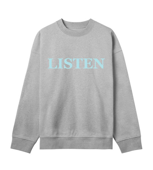 Supra-Quintessence "Listen" Men Boxy Sweatshirt - Sky Blue